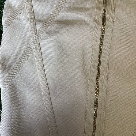 Nude Bandage Skirt with gold zipper - Picture 6 of 8